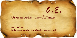 Orenstein Eufémia névjegykártya